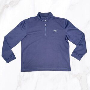 Callaway Men's Ottoman Ribbed Navy Blue 1/4 Zip Pullover, Size XL